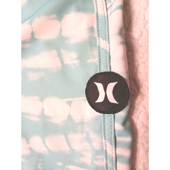 Hurley Phantom Tigerbyte Board Shorts Mens Sz 32 Aqua White Swim Stretch Tie Dye - Picture 11 of 12